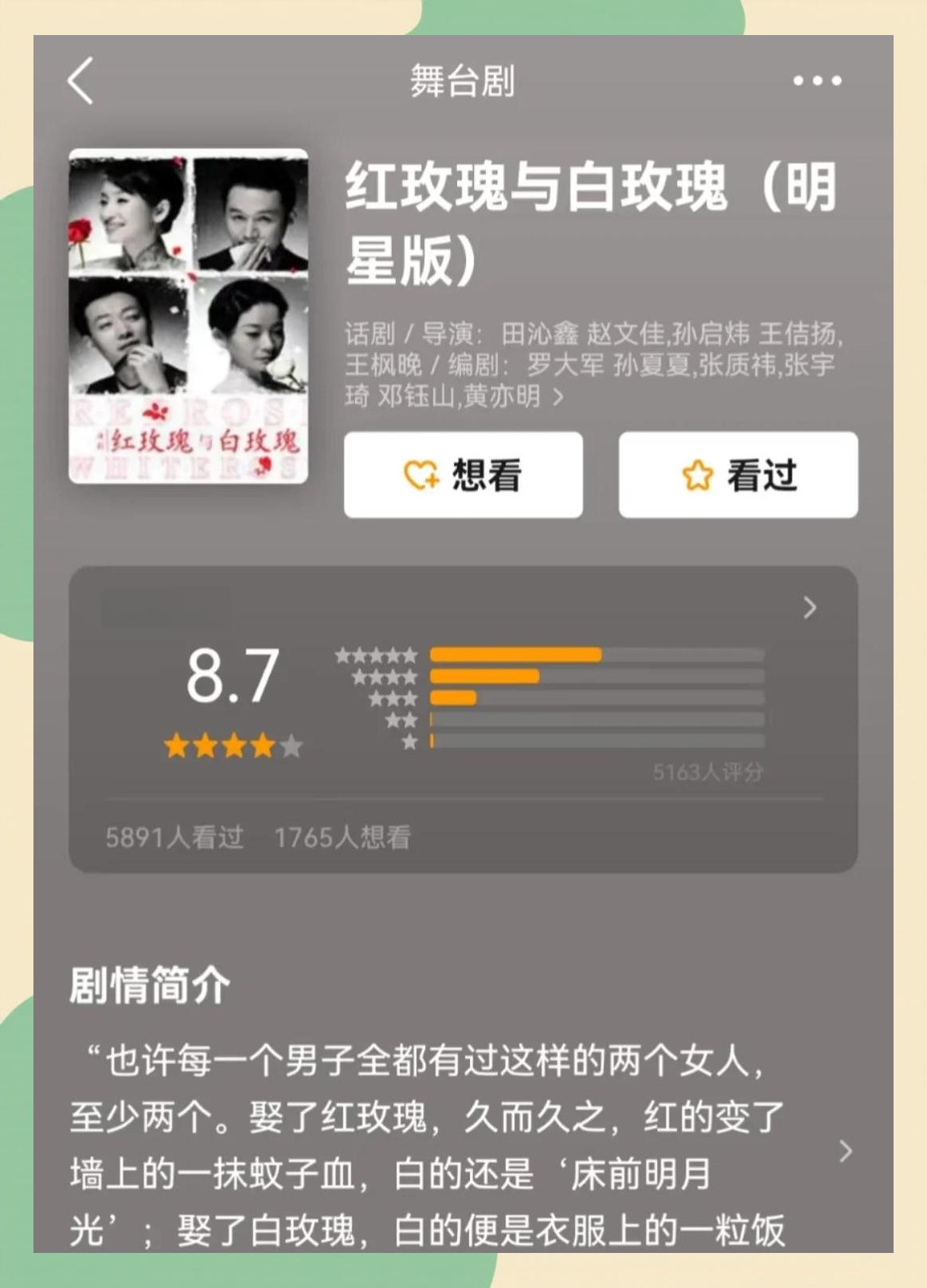 红玫瑰与白玫瑰电影剧情简介